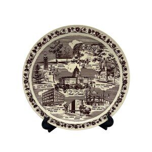 Vintage Vernon Kilns South Dakota Commemorative Plate 10.5" Historic Landmarks